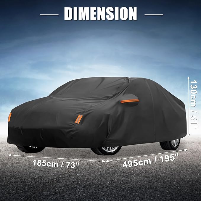 X AUTOHAUX Car Cover for Toyota Camry 2007-2022 210D-PU Outdoor Full Car Cover All Weather with Door Zipper for Waterproof Windproof Sun Rain Snow Protection