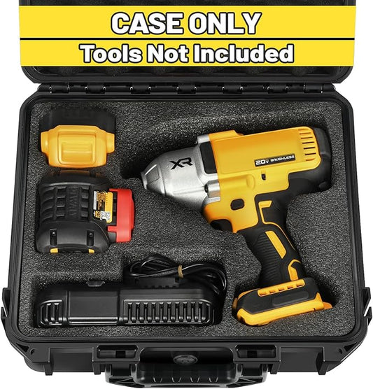 Case for Dewalt Impact and Torque Wrench - Waterproof Hard Tool Box for Dewalt Set, Power Tool Combo Kit Bag for Atomic 20V 2/1 3/4 3/8 Inch Cordless Torque Wrenches/Battery/Charger (Case Only)