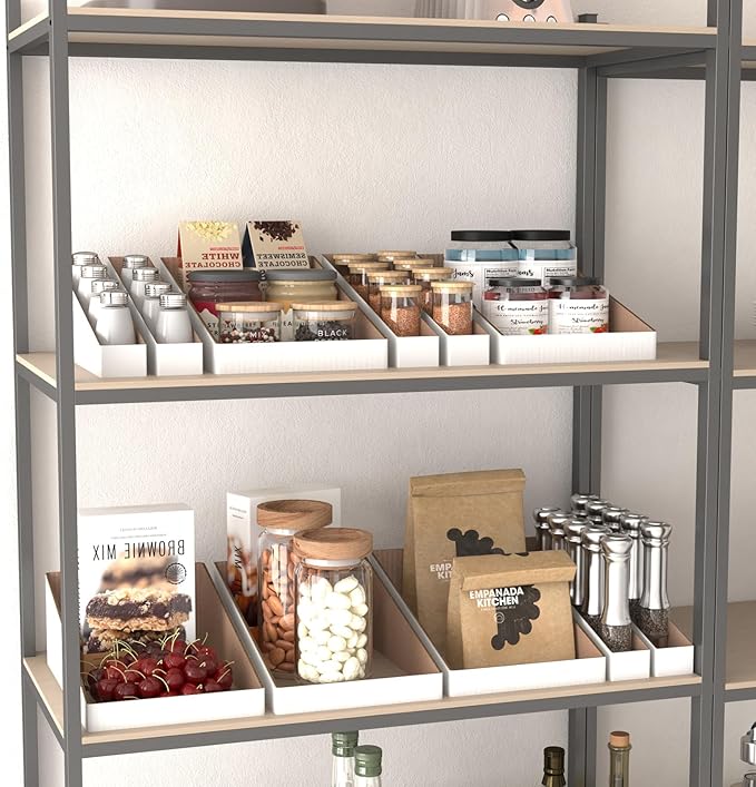 EXYGLO Cardboard Boxes, Pack of 35 Corrugated Storage Bins 12x8x4.5 inch Pantry Organizer Bins for Shelves Garage Office Organization