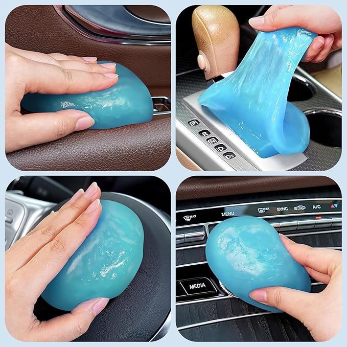Car Cleaning Gel Car Cleaning Putty Car Putty Car Interior Cleaner Car Slime Car Detailing Kit Car Accessories Gifts for Men Women Stocking Stuffers Light Blue