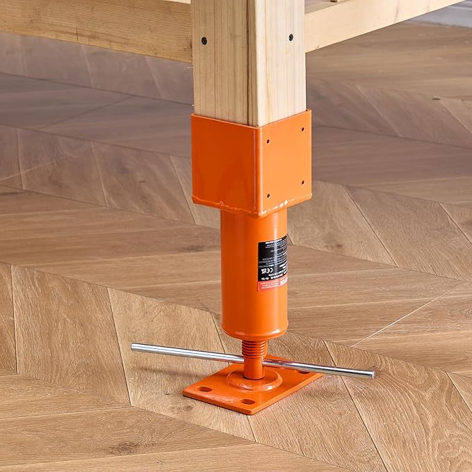 VEVOR Screw Jack Post, 13.2"-18.7" Height Range, 4" x 4" Adjustable Shore Jack, 24700 lbs Max Load Capacity, Temporary House Jack Pole for Leveling, Lifting Floor Crawlspace Basement Shore Beam