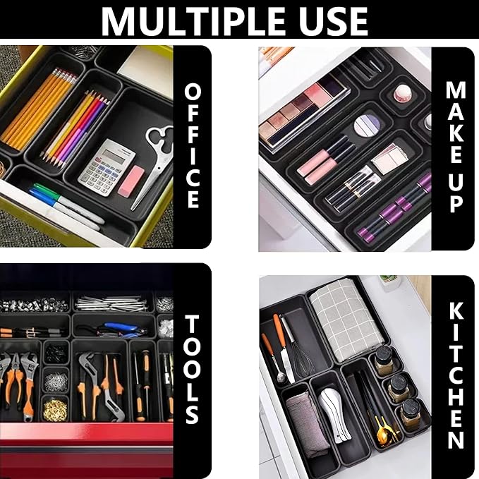 [𝐔𝐩𝐠𝐫𝐚𝐝𝐞𝐝] 𝟔𝟓 𝐏𝐂𝐒 Tool Box Organizer Tray 𝟓 𝐒𝐢𝐳𝐞𝐬 Desk Drawer Organizers Garage Storage Toolbox Divider Trays for Tool Chest Cart Cabinet Workbench Hardware Organization