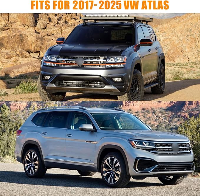 Waterproof Car Covers Replace for 2017-2025 VW Atlas, 6 Layers All Weather Custom-fit Car Cover with Zipper Door & Windproof Bands for Snow Rain Dust Hail Protection (Atlas)