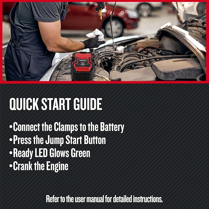 CRAFTSMAN 1500A Lithium Car Battery Jump Starter and Portable Power Pack/Jump Box, 3-in-1 Solution, 2.4A USB Charging, for 12V Power Sport, Automotive, and Marine Batteries, CMXCESM264
