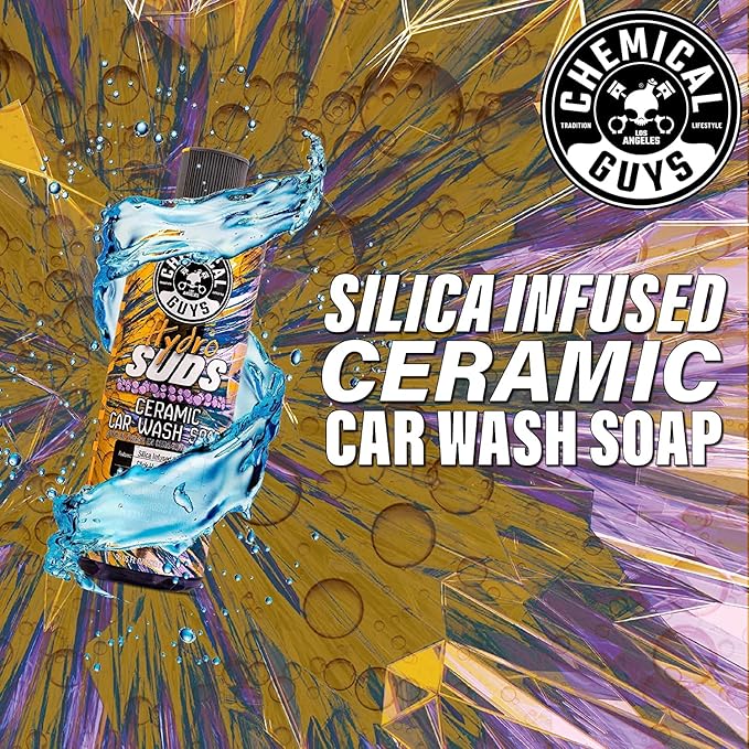 Chemical Guys HydroSuds Ceramic Shine High Foaming Car Wash Soap (Works with Foam Cannons, Foam Guns or Bucket Washes) For Cars, Trucks, Motorcycles, RVs & More, 32 fl oz, Berry Scent - CWS21232