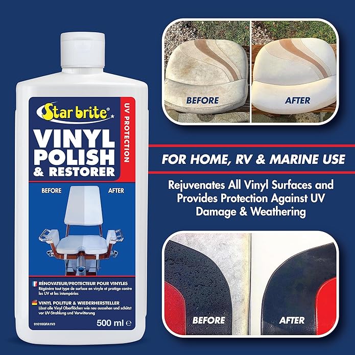 STAR BRITE Vinyl Cleaner, Polish & Protectant - Clean, Renew, Brighten & Protect All Vinyl Surfaces - Marine Grade Shampoo, Polish & UV Protection