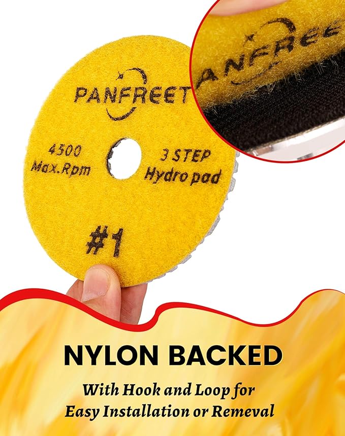 Wet/Dry 3 Step 4 Inch Diamond Polishing Pads,Step 1 Granite Polishing Pads for Granite Quartz Marble Concrete Terrazzo