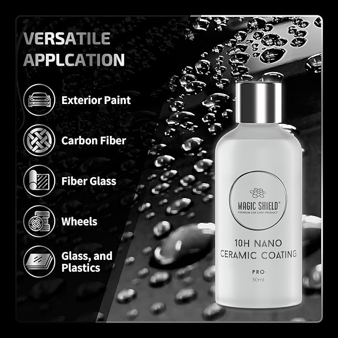 Ceramic Coating PRO 10H - Self-Healing | Long lasting for 2 cars+ | Advanced SiO2 Protection | Easy Application | Candy-Like Gloss | Perfect for Cars, Motorcycles, RVs, and Boats (50ml)
