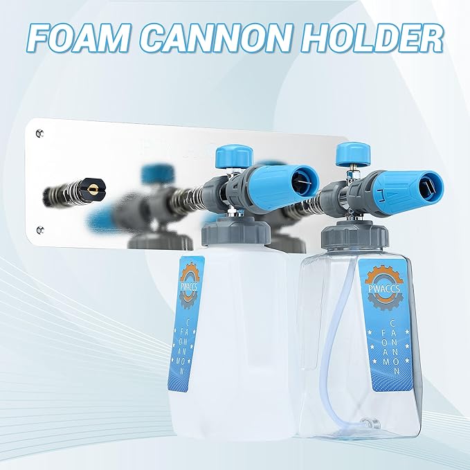 PWACCS Foam Cannon Holder - Pressure Washer Nozzle Tip Holder, Wall Mountable Foam Cannon Holder Pressure Washer Accessories Storage Rack - Stainless Steel Construction Fit 1/4" Quick Connector