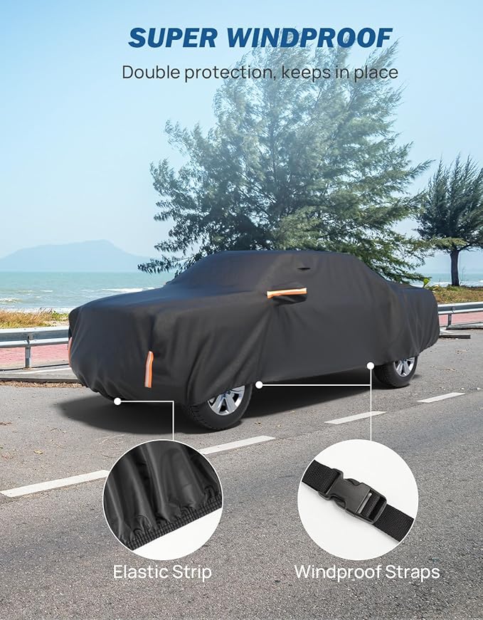 JOYTUTUS Car Cover Compatible with 2015-2026 F150 5.5ft Truck Bed, Soft Cotton Inner Crew Cab Cover, Hail Sun UV Protector Waterproof Outdoor Cover