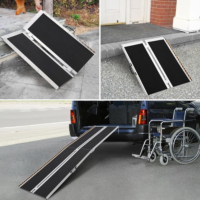 EliteEdge Portable Ramp 3FT - High Weight Capacity, Non Skid Aluminum, Folding Wheelchair Ramp for Home Entrance, Thresholds, Stairs, Curbs, Scooters