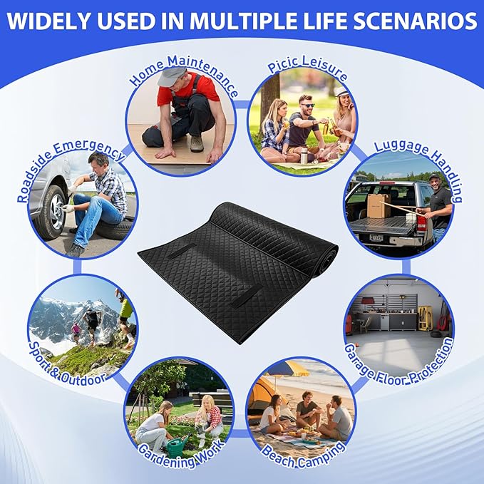 Rolling Creeper Mat 58"X28", Foldable Under Car Repair Mat for Mechanics with Storage Bag, Automotive Mechanic Repair Mats for Low Clearance, Special Roads, Long-Distance Trucks, Mechanics Pad