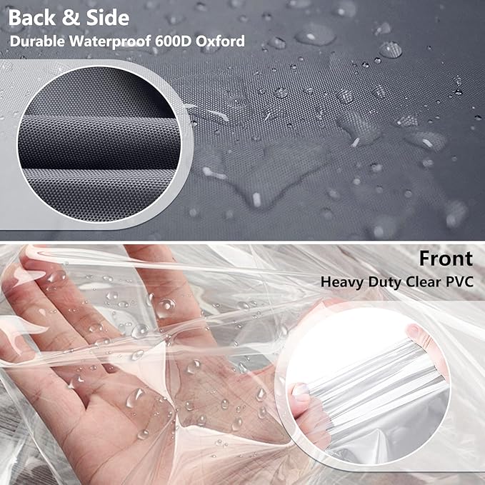 Waterproof Shelf Cover,600D Heavy Duty Dustproof Storage Wire Rack Covers,Outdoor Shelving Covers for Wire Shelves with Zipper 48''x18''x72'',Clear Front.