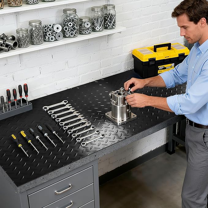 Workbench Mat 47.24"x23.62" Work Bench Pad, 2mm Non-Slip Steel Plate Tool Station for Painting, Woodworking, Crafting, DIY Building (47.24" x23.62)