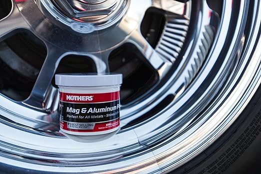 Mothers Mag & Aluminum Polish, 10 oz. – Brilliant Shine, Easy to Use, for All Uncoated & Unplated Metals Including Aluminum Wheels, Stainless Steel Trim and Exhaust Tips, Brass & More (05101)