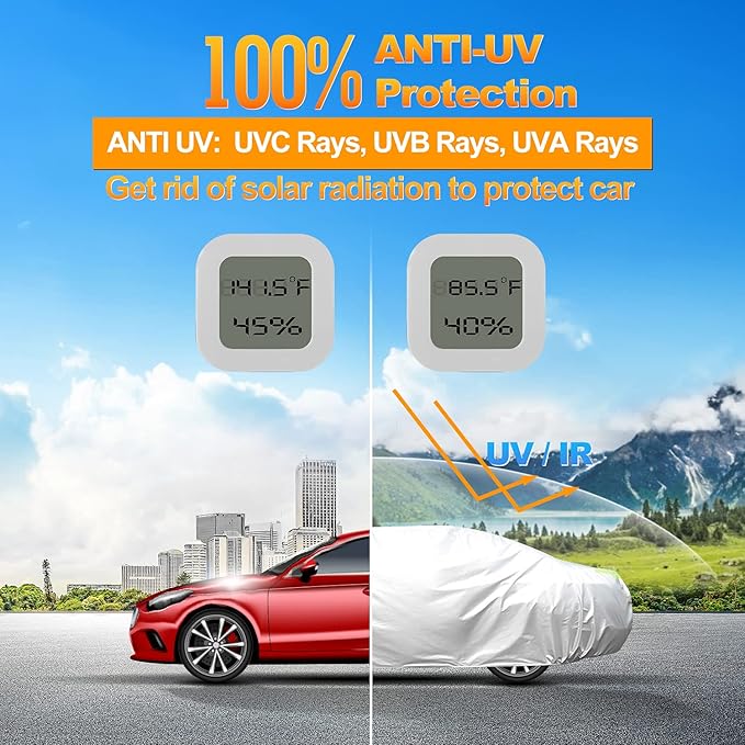 Car Cover for Automobiles All Weather Waterproof Universal Fit for Sedan (Length 166"-177")