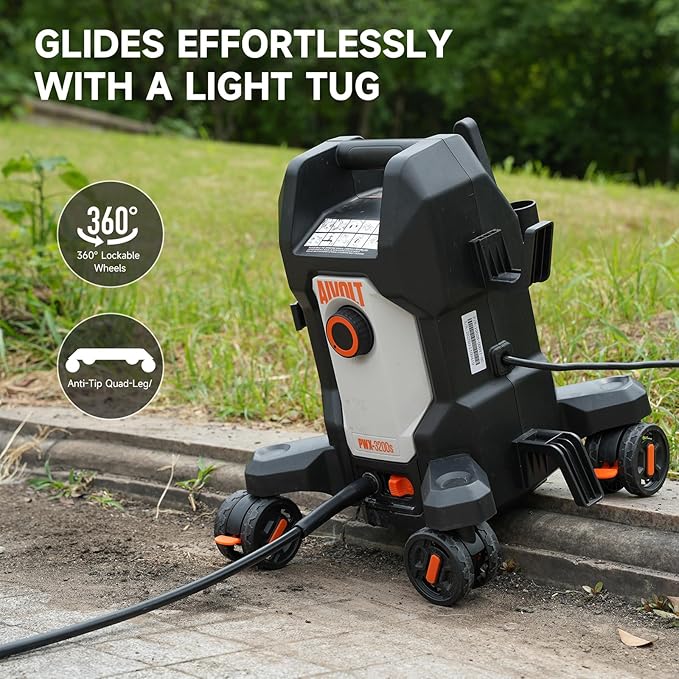 AIVOLT Pressure Washer, Power Washer with 4 Quick Connect Nozzles, High Pressure Cleaning Machine with Foam Cannon for Cars/Fences/Driveways/Patios/Home Cleaning