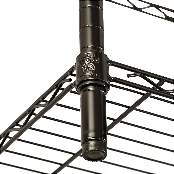 Honey-Can-Do 3-Tier Heavy Duty Adjustable Shelves, Metal Storage Rack With 250-lb Shelf Capacity, Black, 14" W x 24" L x 30" H
