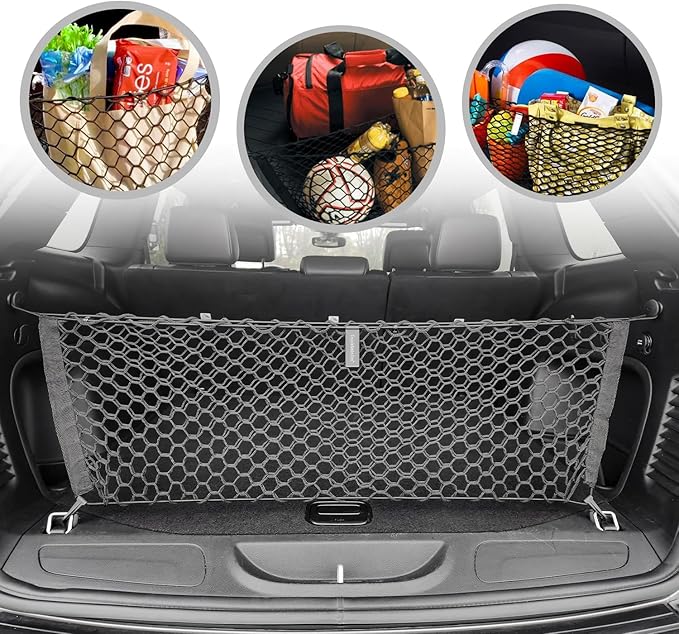 Envelope Style Trunk Mesh Cargo Net - For Jeep Grand Cherokee 2011 - 2021 Car Accessories - Premium Trunk Organizers and Storage - SUV Truck Cargo Nets - Vehicle Carrier Organizer for Cherokee WK