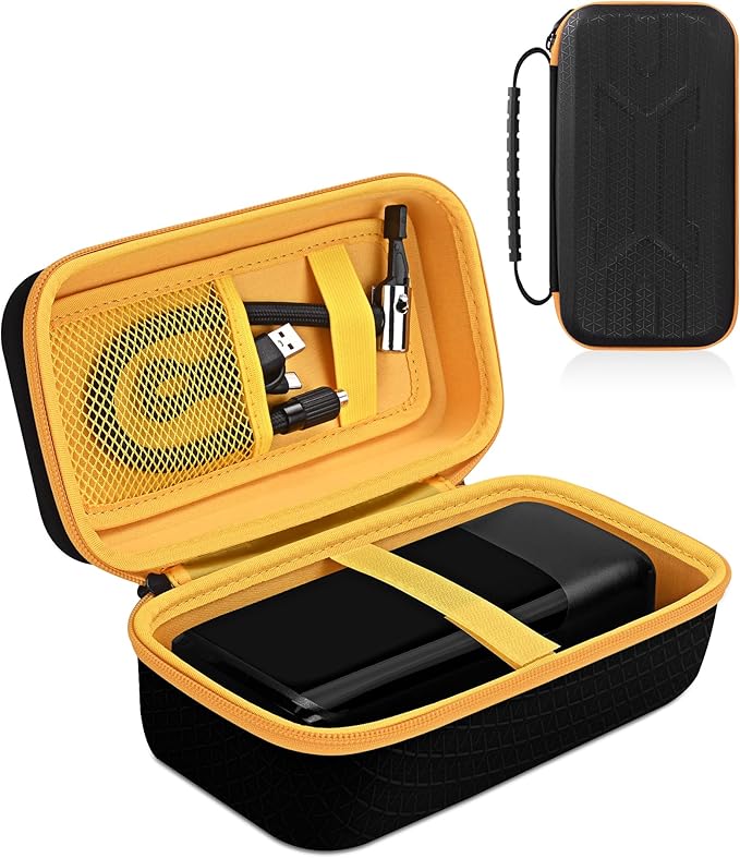 Tire Inflator Case for Airmoto/Skight/LOLSSA/Teffim/Hafuloky/Frarome/ILTIDE, Portable Carrying Air Compressor Case Compatible 120/150 / 180 PSI, Car Air Pump Storage Holder Box (black+orange)