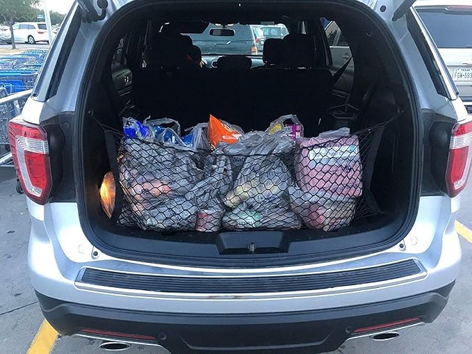 Envelope Style Automotive Elastic Trunk Mesh Cargo Net for Ford Explorer 2020-2025 - Premium Trunk Organizers and Storage - Luggage Net for SUV - Best Car Organizer for Ford Explorer