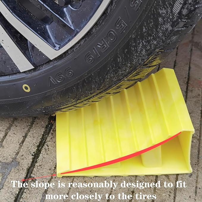 4 Pack Wheel Chocks, Non Slip Base, Tire Chocks，Heavy Duty Safety Wheel Chocks for RV, Trailer - Car Truck Stopper，Helps Keep Your Trailer or RV in Place
