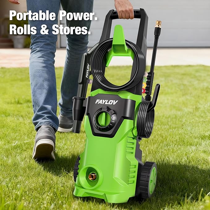 Pressure Washer, 2026 Upgraded Power Washer with No-Bend 360° Nozzle, Pressure Washer Foam Cannon & 4-Nozzle Set, Portable Pressure Washer for Cars & Undercarriage Cleaning Vehicles