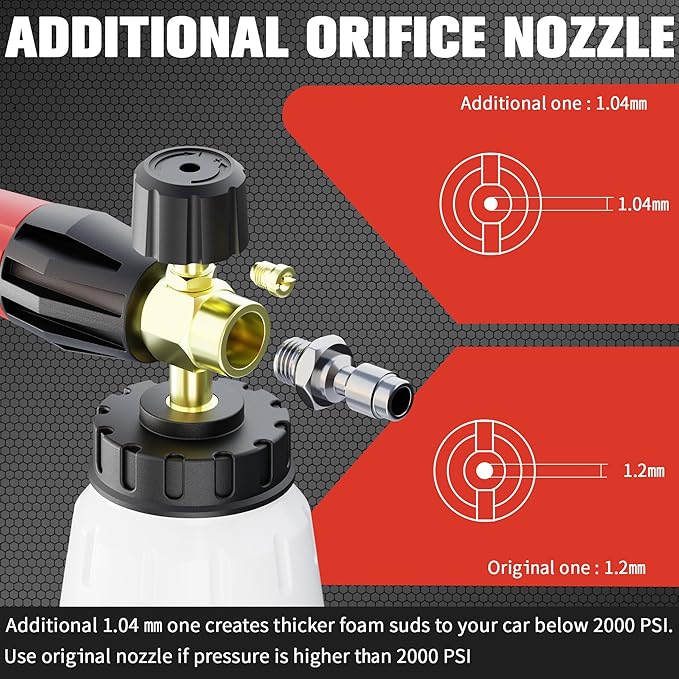 Pressure Washer Gun with Foam Cannon Kit, 1/4” Quick Connect, 5 Adjustable Nozzles & Dual Switch for Car Wash Foam Gun & Pressure Washer Gun