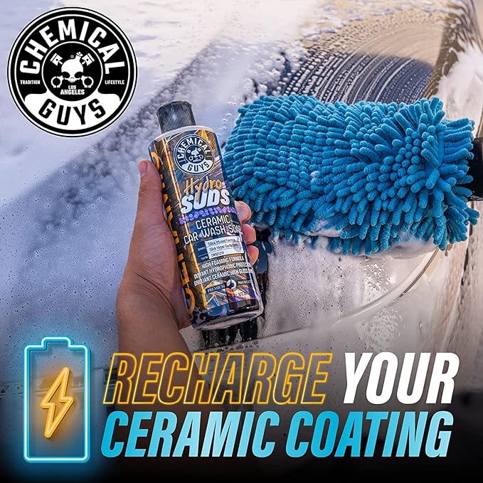 Chemical Guys HydroSuds Ceramic Shine High Foaming Car Wash Soap (Works with Foam Cannons, Foam Guns or Bucket Washes) For Cars, Trucks, Motorcycles, RVs & More, 32 fl oz, Berry Scent - CWS21232