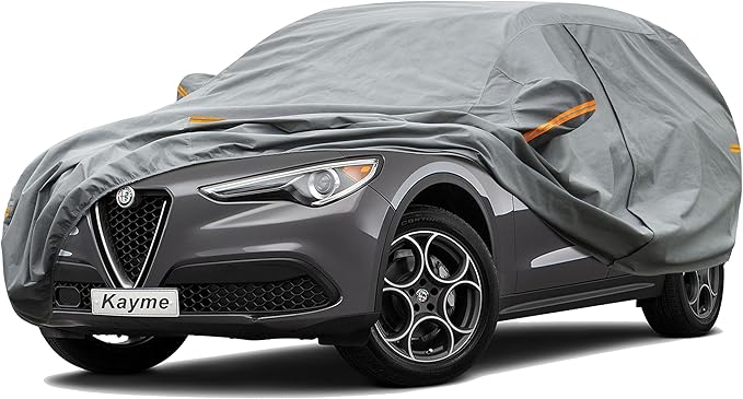 Kayme Heavy Duty SUV Car Cover Custom Fit Alfa Romeo Stelvio (2017-2025) Waterproof All Weather for Automobiles, Full Exterior Covers Sun Rain UV Protection.（Deliver About 3-10 Days）
