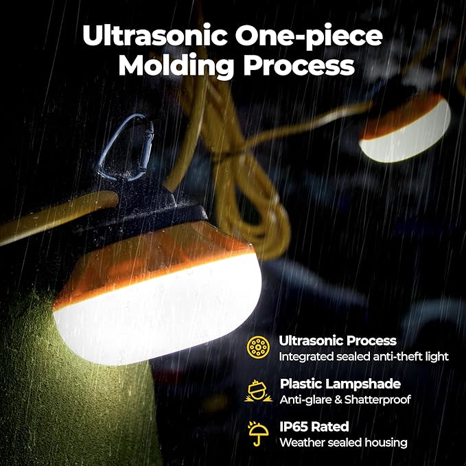 50ft LED String Lights: 3 Prong 50w 5500lm ETL Certified Bright Industrial Outdoor Temporary Lighting Hanging IP65 Waterproof 18AWG Wire Construction Work Light for Attic Jobsite Garage