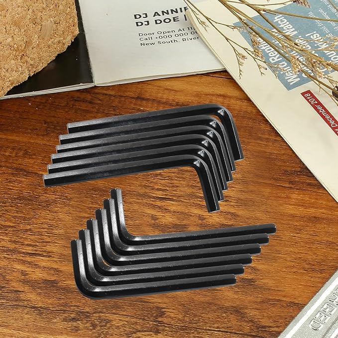 Piutouyar 6mm Hex Key Wrench, Allen key Wrench, 10Pcs L Shaped Wrench, Hex Key Hexagon Head Replacement, Small Hex Wrench for Repairing Bike, Furniture(Black)