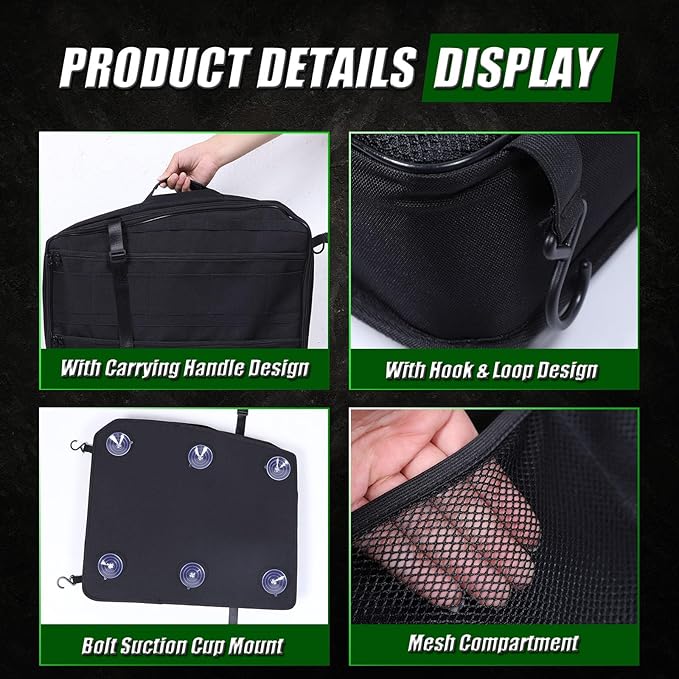 Sunroof Storage Bags for Hummer EV 2022-2026 SUV/SUT, Overhead Storage Organizer Cargo, 600D Oxford Overhead Storage Bag/Waterproof/Foldable/Top Sunshade with Hardtop Suction fixing (C)