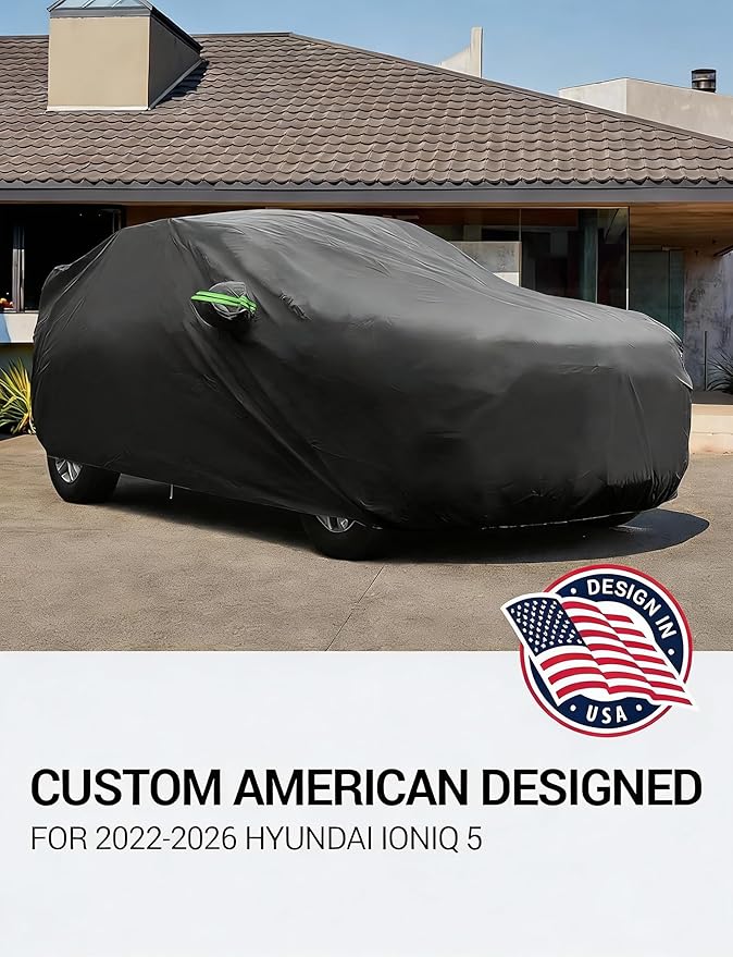 Proadsy Car Cover Custom Fit for 2022-2025 2026 Hyundai Ioniq 5, Waterproof All Weather for Automobiles, Full Exterior Cover Rain Snow Sun Protector Indoor Outdoor Car Cover