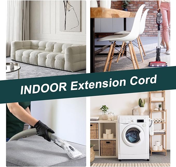 EP 6 Ft Heavy Duty Appliance Extension Cord - 14 Gauge 3 Prong Grounded Cable Wire, Ideal for Air Conditioners, Refrigerators, Microwaves, Washing Machines & More - Indoor Use, Gray