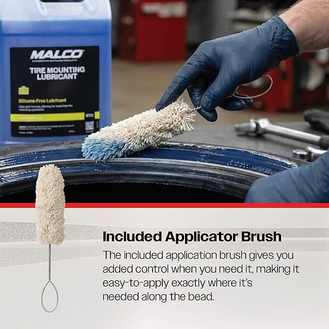 Malco Tire Mounting and Demounting Lubricant with Applicator - Tire Lube for Changing Tires/Improved Bead Seal & Rust Protection for Automotive, Truck, Farm, and Construction Tires