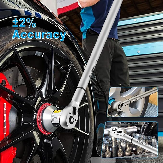 VANPO Digital Torque Wrench 3/4-Inch Drive 32-626 Ft-lb./42.5-850Nm, Dual-Direction, 4 Measurement Mode, Heavy Duty Electronic Torque Wrench with Buzzer & LED Indicator for Truck,Car