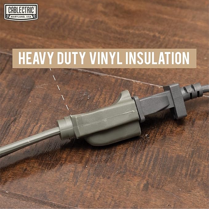 12 Foot Appliance Extension Cord, Gray - 14 Gauge 3 Prong SPT-3 Heavy Duty Cable for Major Appliances