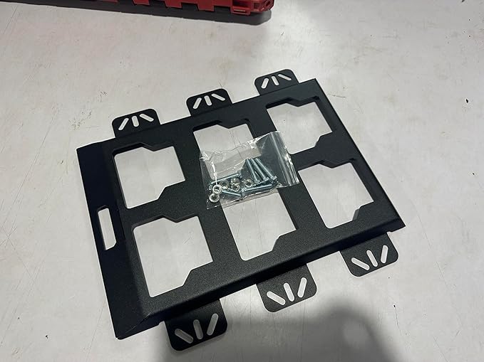 NyVoozy for milwaukee packout wall mount Packout Mounting Plate, Metal Base for Milwaukee Toolboxes, milwaukee mounting plate Wall or Floor Mount (2 Half Width Black)