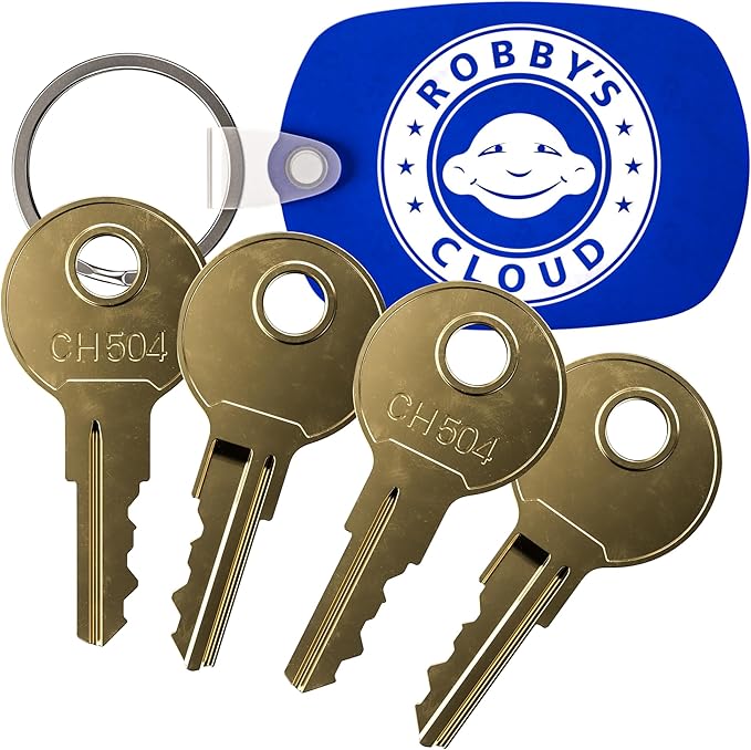 Robby's Cloud CH504 Replacement Key For Truck Tool Boxes and RV Compartment Marked CH-504-1 Keychain Included - Key style May Vary (4 Pack)