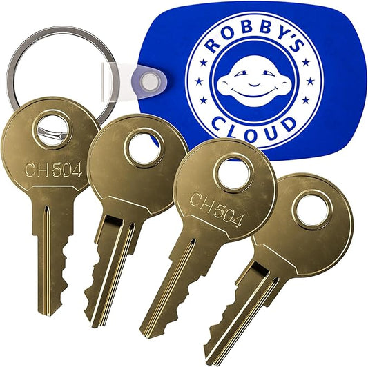 Robby's Cloud CH504 Replacement Key For Truck Tool Boxes and RV Compartment Marked CH-504-1 Keychain Included - Key style May Vary (4 Pack)