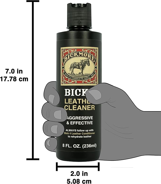 Bickmore Bick 1 Leather Cleaner 8 oz - Clean Dirt, Oil, Sweat, Salt, and Water Stains from All Colored, White, and Black Leather