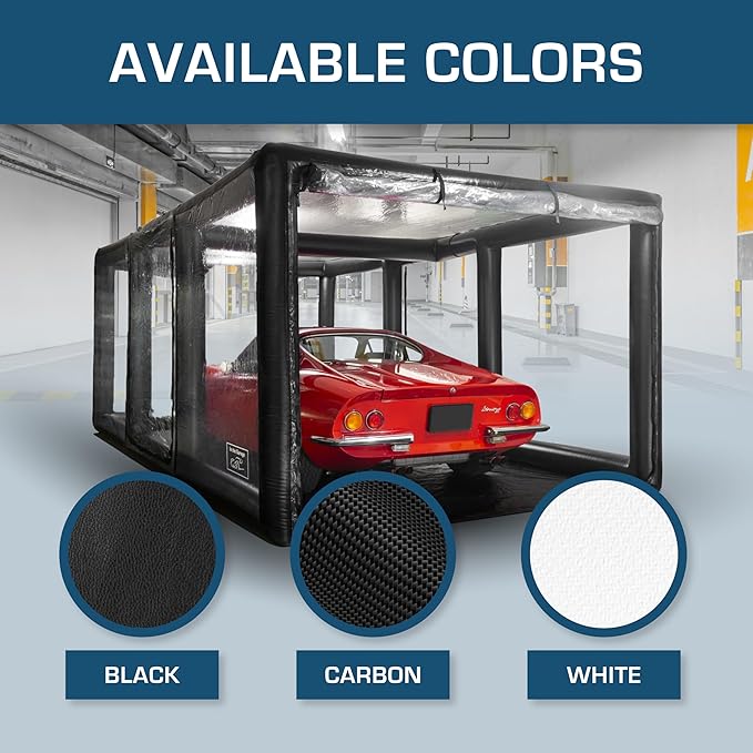 IN THE GARAGE - Ultimate Car Shield, Black - Inflatable Car Cover Indoor - Indoor Car Bubble, Inflatable Garage - Car Bubble Storage - 16' / 4.9m