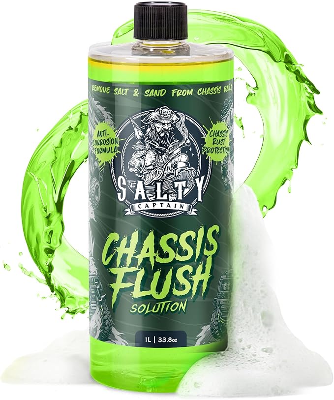 Salty Captain Chassis Flush 33.8oz | Undercarriage Cleaner & Salt Neutralizer | Prevents Rust & Corrosion on 4WD, ATV, Trailers & Off-Road Vehicles | Protective Underbody Wash