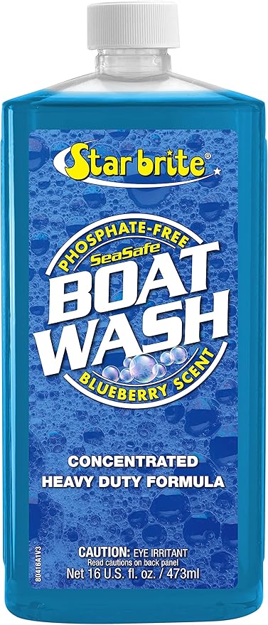STAR BRITE Concentrated Boat Wash - Heavy-Duty, Non-Streak Formula for Sparkling Hulls, Decks, Chrome and Fittings - Fresh Blueberry Scent