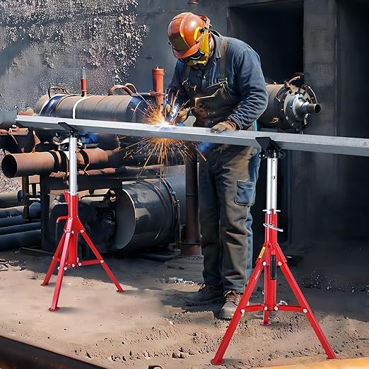 Pipe Jack Stand Robust Steel Heavy-Duty Construction | Adjustable Height Range | Folding & Portable Design | Secure Stability | Versatile Applications