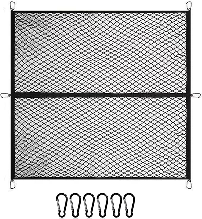 Cargo Net Suitable for Daily Light Loads of SUV Trucks,Mesh Organizer 4'x3.3' Stretches to 7'x6',Highly Elastic Truck Bed Net for Pickup Truck Bed