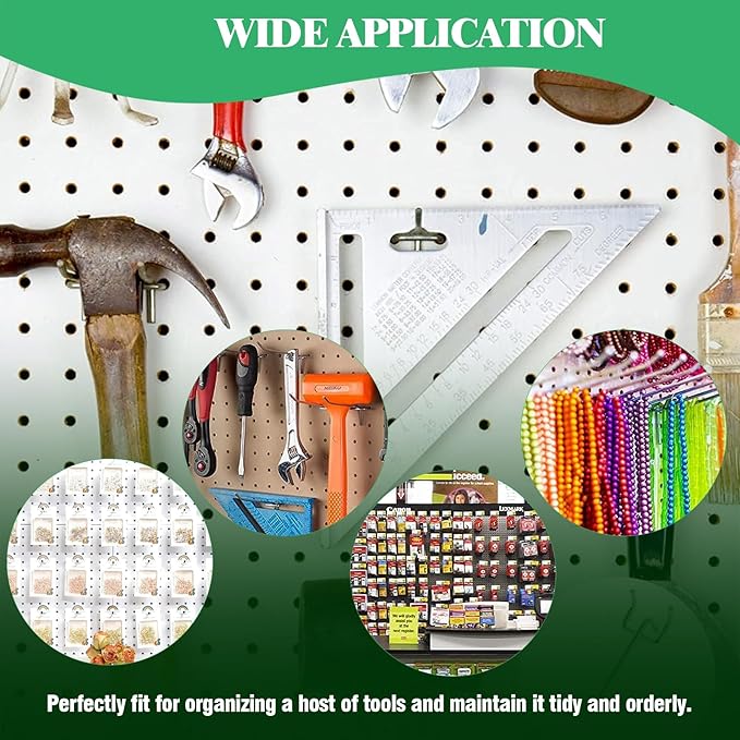 60Pcs 2" 4" 6" 8" Pegboard Hooks Assortment Set, Metal Peg Board Hooks with 2.5mm Hole Pitch 4mm Wire Diameter Slatwall Hanging Hook for Garage Organization Wall Hanging (Silver)