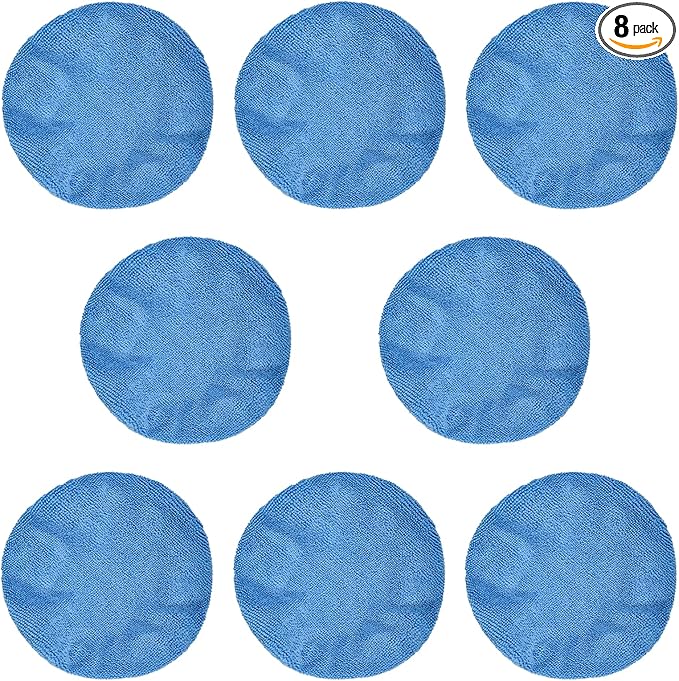 8Pcs Polisher Pad Bonnet (7 to 8 Inches), Soft Microfiber Polishing Buffing Pad Cover, Car Waxing Bonnet Waxer Pads