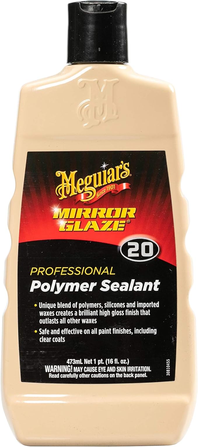 MEGUIAR'S Mirror Glaze Polymer Sealant – Brilliant High Gloss Wax Protection – M2016, 16 oz
